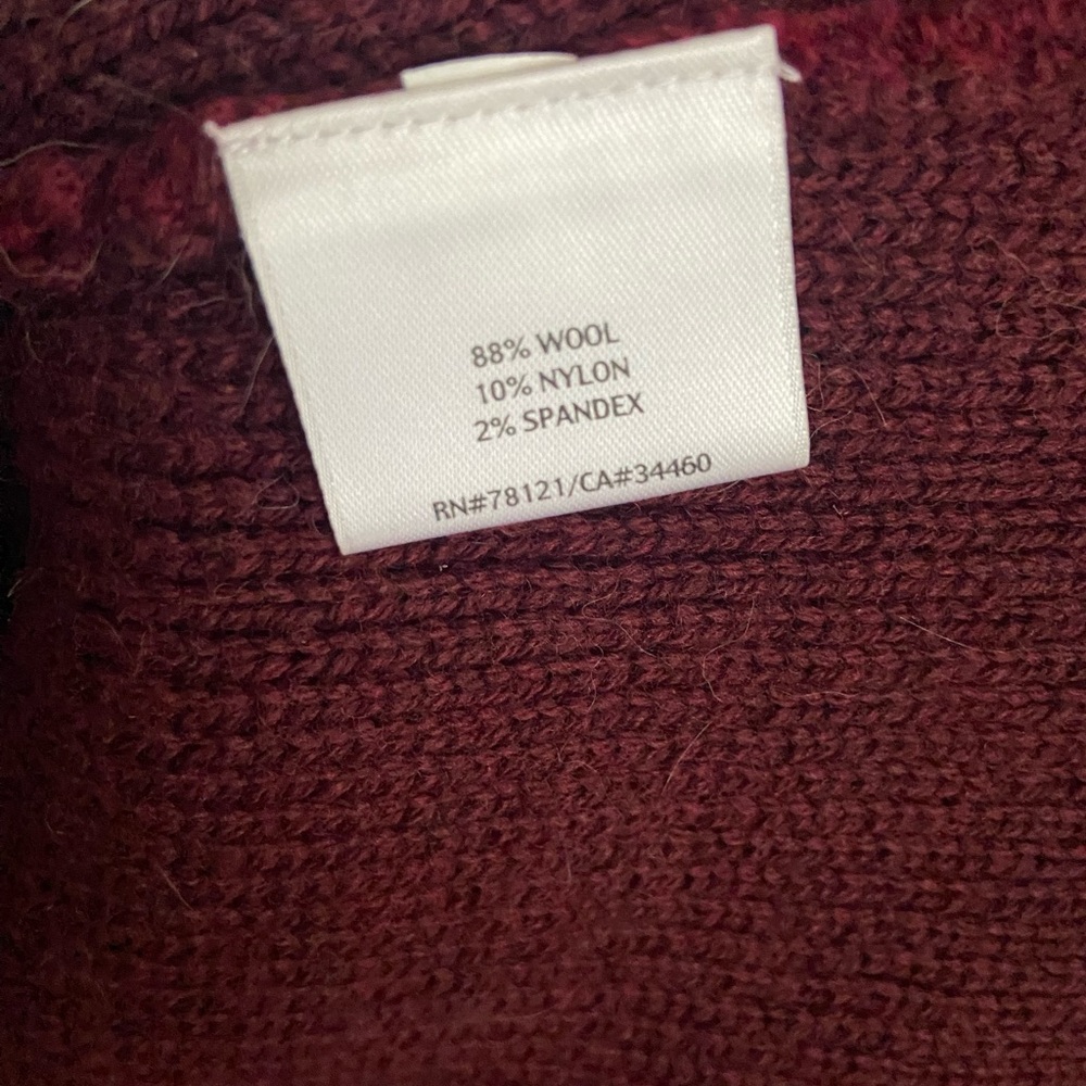 Women's Wool Eileen Fisher Burgundy Sweater - Picture 8 of 9